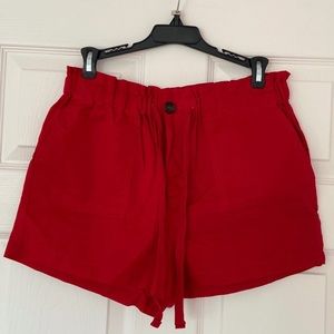 Forever 21 Red Linen Shorts NWT